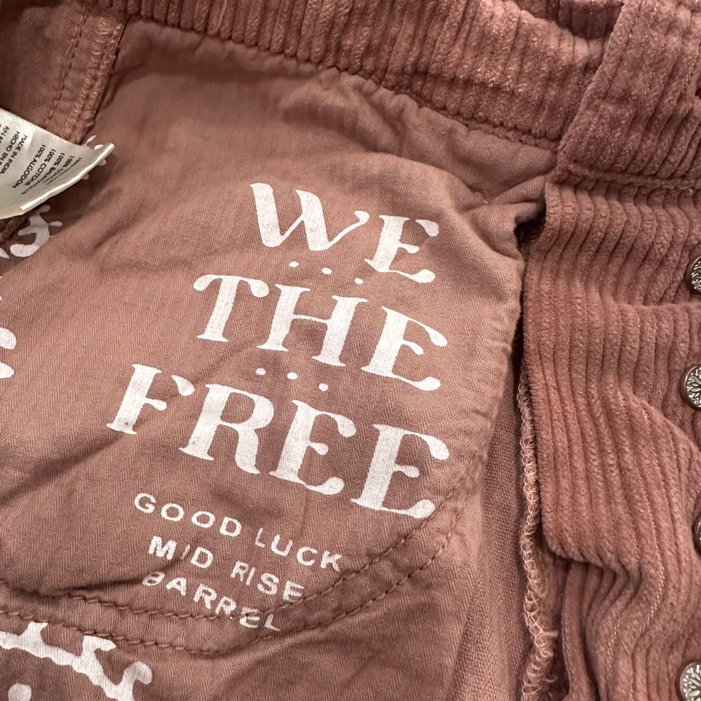 We The Free Good Luck Mid-Rise Barrel Corduroy Pants – Size 26 - Picture 5 of 8